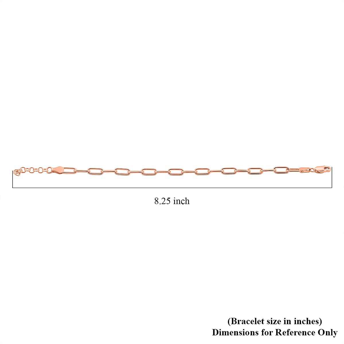 Doorbuster Italian Paper Clip Chain Bracelet in 14K Rose Gold Over Sterling Silver (7.00 In) 5.50 Grams image number 5