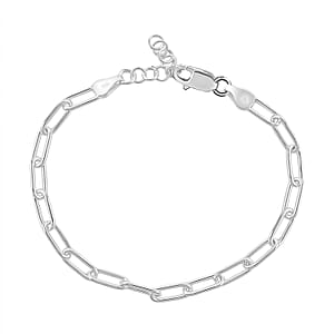  Italian Paper Clip Chain Bracelet in Sterling Silver (7.00 In) 5.5 Grams
