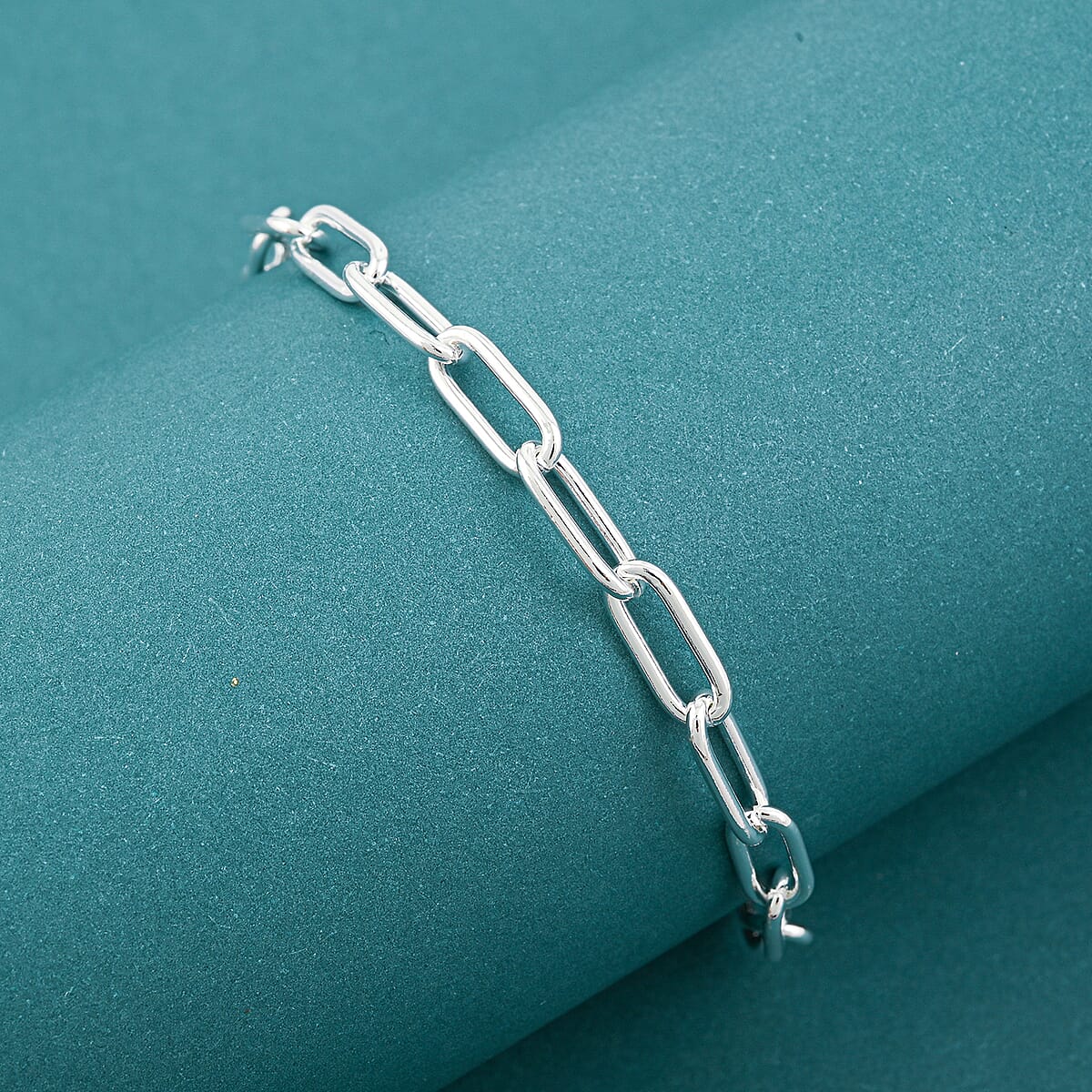  Italian Paper Clip Chain Bracelet in Sterling Silver (7.00 In) 5.5 Grams image number 1