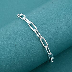  Italian Paper Clip Chain Bracelet in Sterling Silver (7.00 In) 5.5 Grams