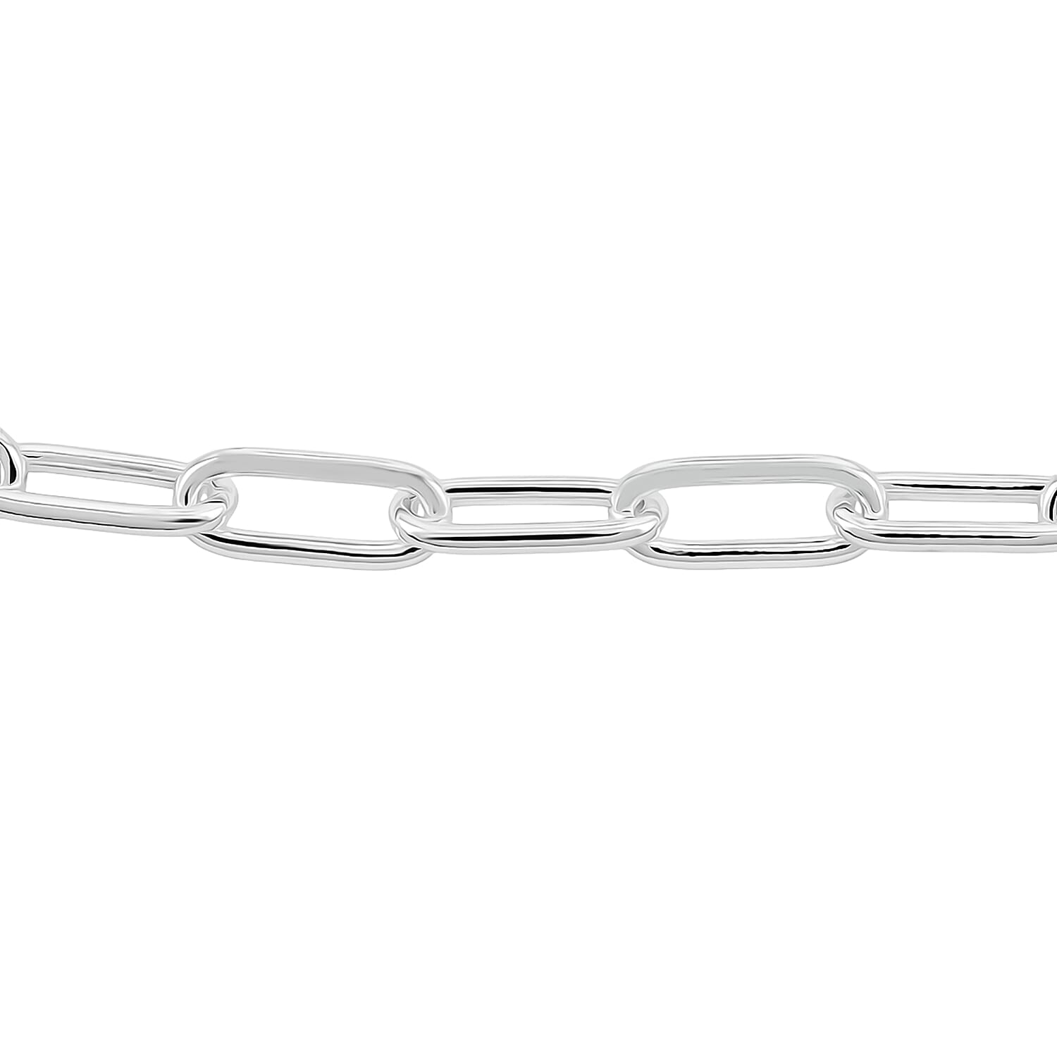 Italian Paper Clip Chain Bracelet in Sterling Silver (7.00 In) 5.5 Grams
