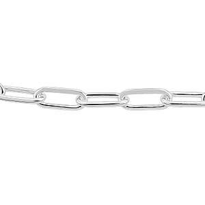  Italian Paper Clip Chain Bracelet in Sterling Silver (7.00 In) 5.5 Grams