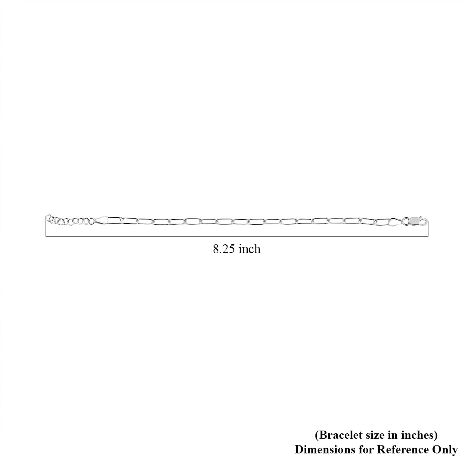 Italian Paper Clip Chain Bracelet in Sterling Silver (7.00 In) 5.5 Grams