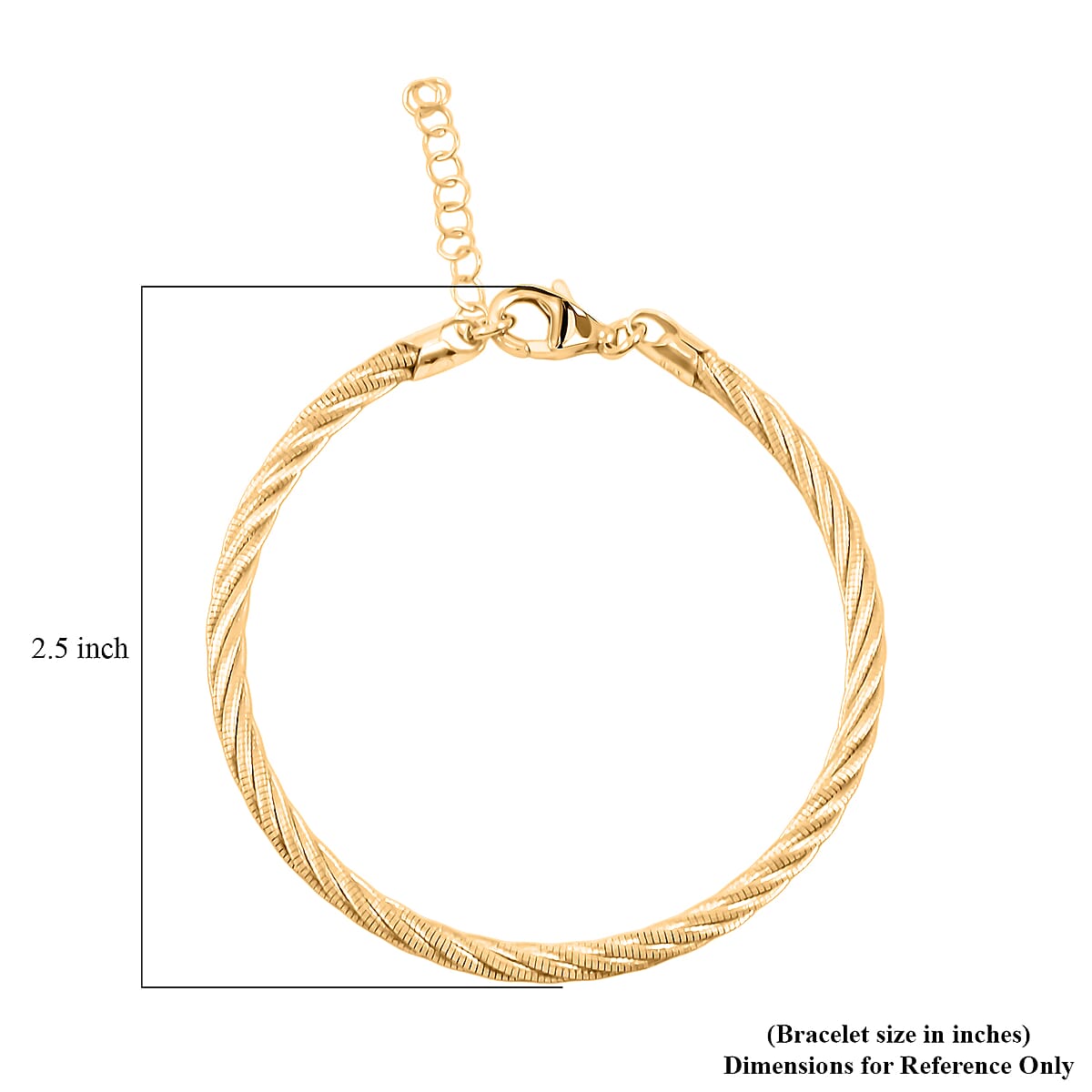 Doorbuster Italian Twisted Omega Chain Bracelet in 14K Yellow Gold Over Sterling Silver (7.25 In) 9 Grams image number 4