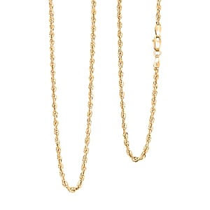 2.3mm Laser Rope Chain Necklace in 14K Yellow Gold 2.6 Grams 18 Inches