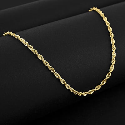 2.3mm Laser Rope Chain Necklace in 14K Yellow Gold 2.6 Grams 18 Inches