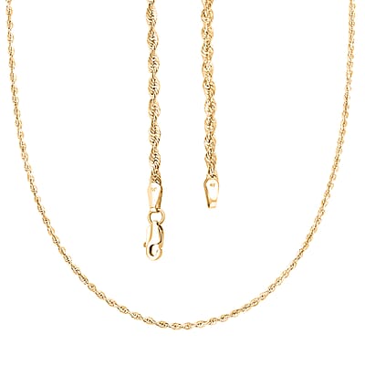 2.3mm Laser Rope Chain Necklace in 14K Yellow Gold 2.6 Grams 18 Inches