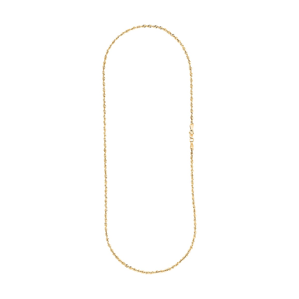 2.3mm Laser Rope Chain Necklace in 14K Yellow Gold 2.6 Grams 18 Inches image number 5