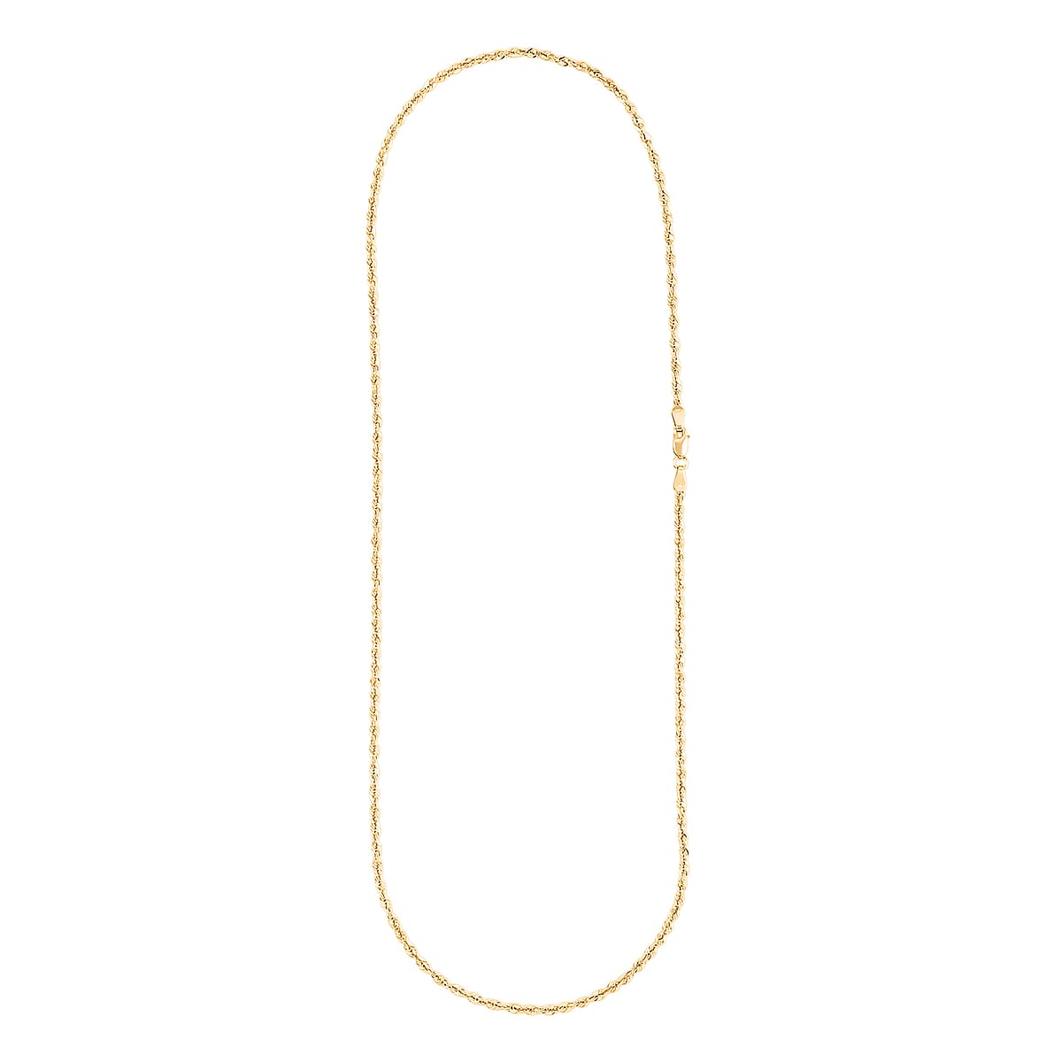 2.3mm Laser Rope Chain Necklace in 14K Yellow Gold 2.9 Grams 20 Inches image number 5