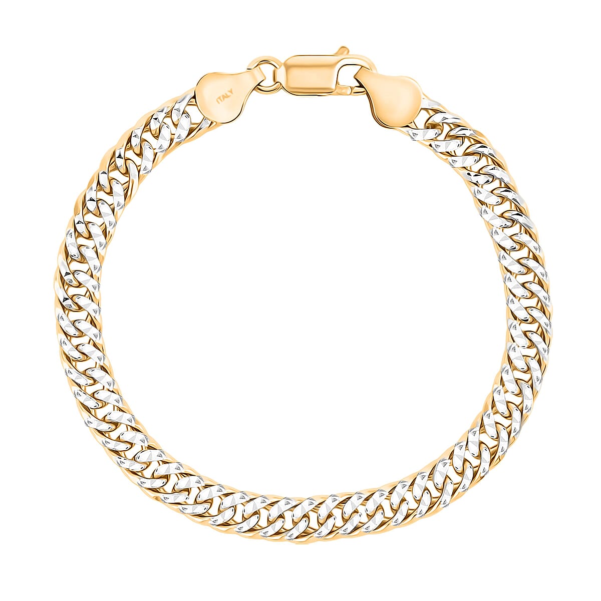 Italian Curb Chain Bracelet in 14K YG Over and Sterling Silver (7.50 In) 11.60 Grams image number 0