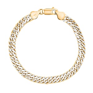 Italian Curb Chain Bracelet in 14K YG Over and Sterling Silver (7.50 In) 11.60 Grams
