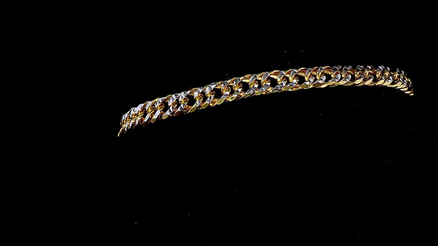 Italian Curb Chain Bracelet in 14K YG Over and Sterling Silver (7.50 In) 11.60 Grams