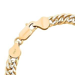 Italian Curb Chain Bracelet in 14K YG Over and Sterling Silver (7.50 In) 11.60 Grams