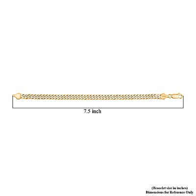 Italian Curb Chain Bracelet in 14K YG Over and Sterling Silver (7.50 In) 11.60 Grams