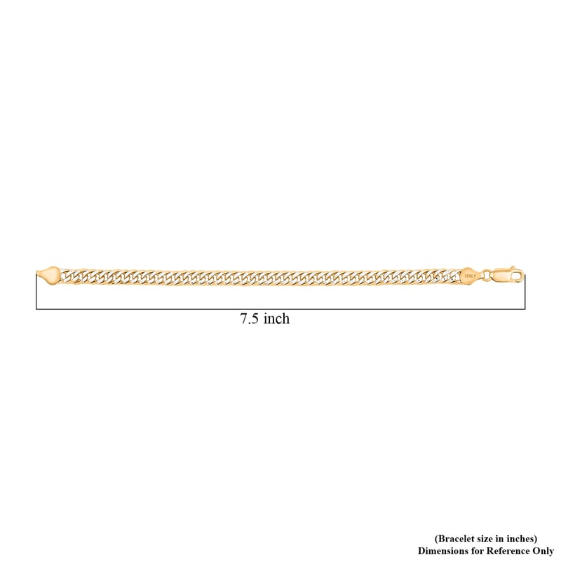 Italian Curb Chain Bracelet in 14K YG Over and Sterling Silver (7.50 In) 11.60 Grams