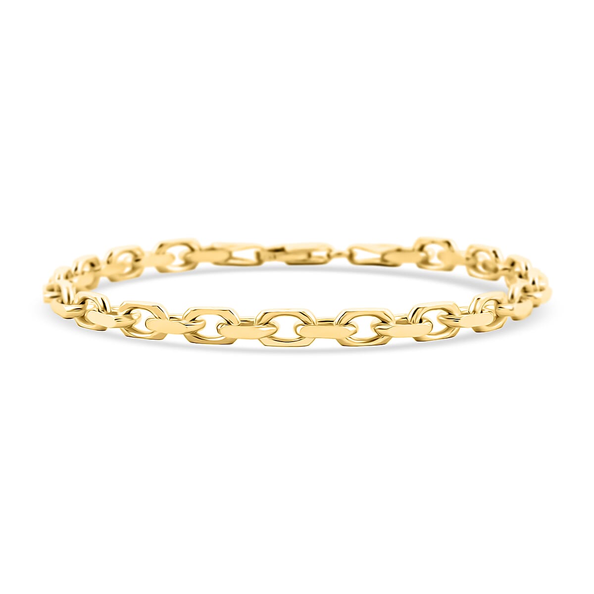 Italian Cable Link Chain Bracelet in 14K Yellow Gold Over Sterling Silver (7.50 In) 10.56 Grams image number 0