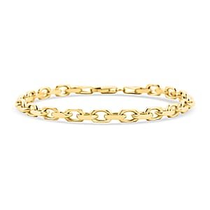 Italian Cable Link Chain Bracelet in 14K Yellow Gold Over Sterling Silver (7.50 In) 10.56 Grams