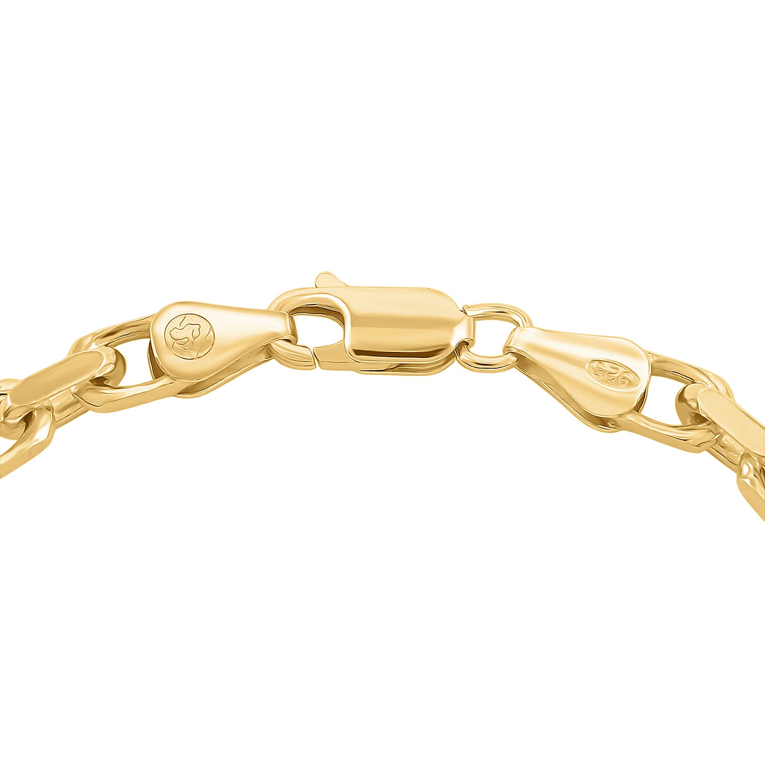 Italian Cable Link Chain Bracelet in 14K Yellow Gold Over Sterling Silver (7.50 In) 10.56 Grams