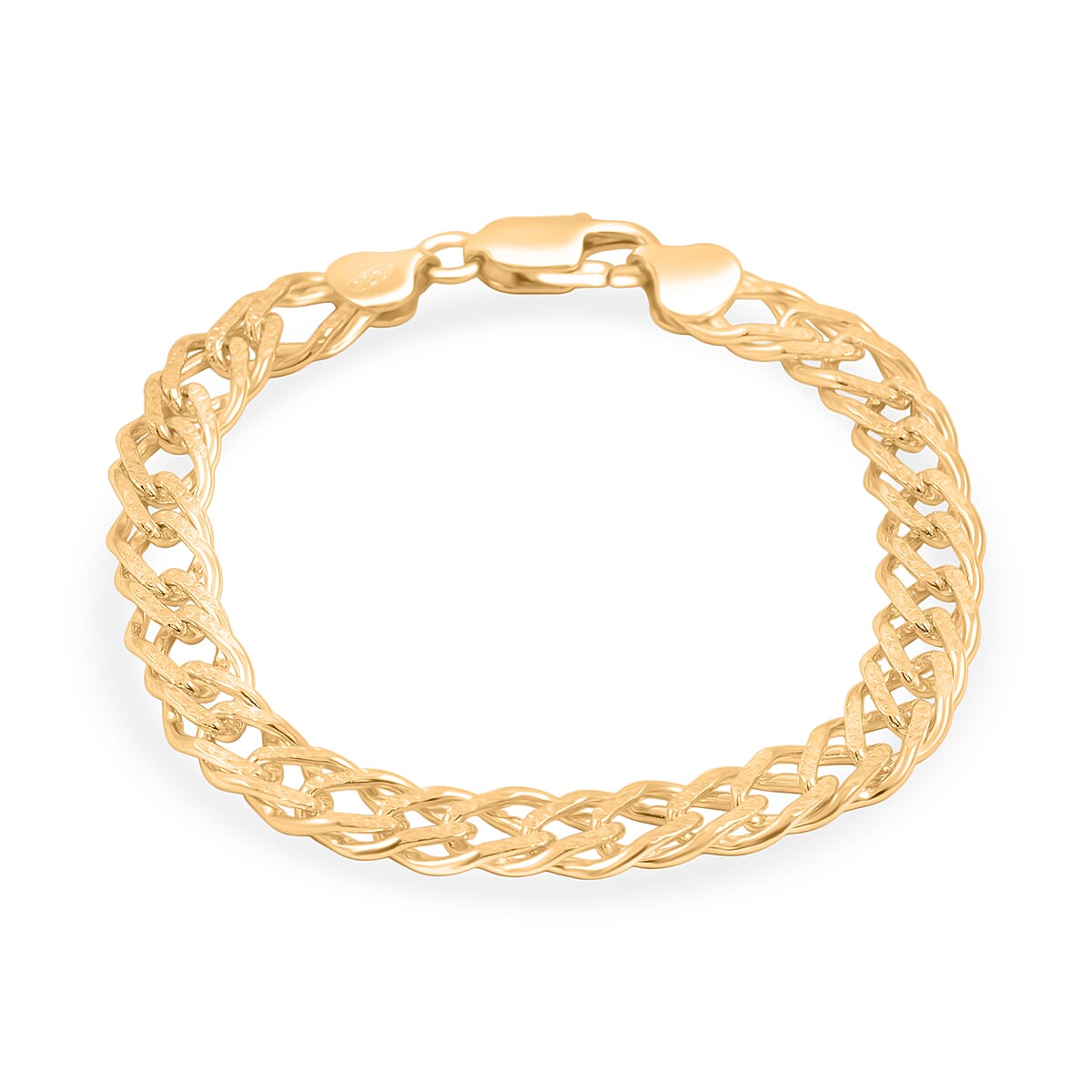 Italian Cuban Link Chain Bracelet in 14K Yellow Gold Over Sterling Silver (8.00 In) 16.32 Grams image number 0