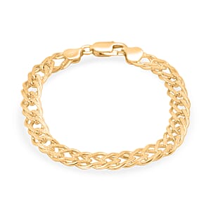 Italian Cuban Link Chain Bracelet in 14K Yellow Gold Over Sterling Silver (8.00 In) 16.32 Grams