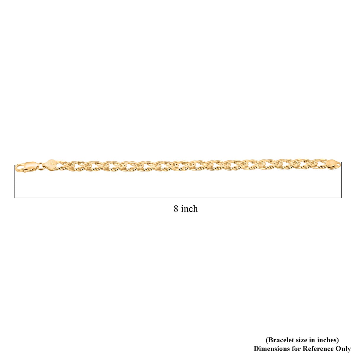 Italian Cuban Link Chain Bracelet in 14K Yellow Gold Over Sterling Silver (8.00 In) 16.32 Grams image number 3