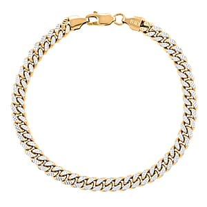 Italian Cuban Chain Bracelet in 14K YG Over and Sterling Silver (8.00 In) 14.52 Grams