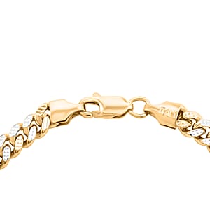 Italian Cuban Chain Bracelet in 14K YG Over and Sterling Silver (8.00 In) 14.52 Grams