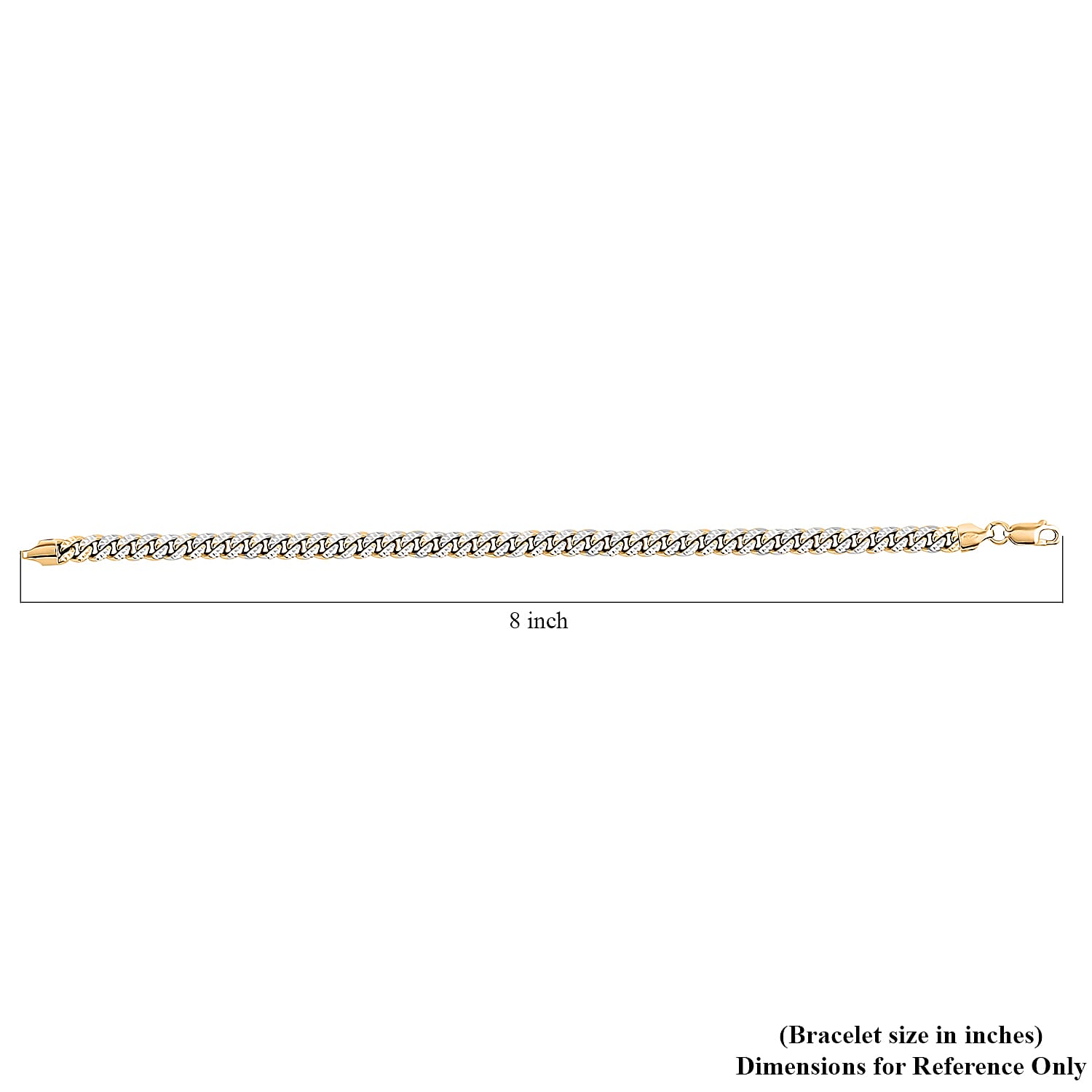 Italian Cuban Chain Bracelet in 14K YG Over and Sterling Silver (8.00 In) 14.52 Grams