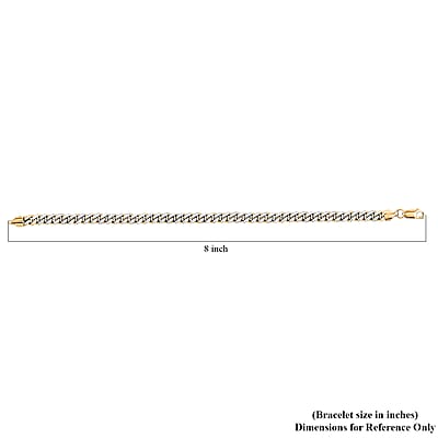 Italian Cuban Chain Bracelet in 14K YG Over and Sterling Silver (8.00 In) 14.52 Grams