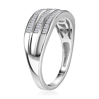 J Francis Embellished with Zirconia by Swarovski 1.30 ctw Trinity Shine Ring in Platinum Over Sterling Silver (Size 10.0)