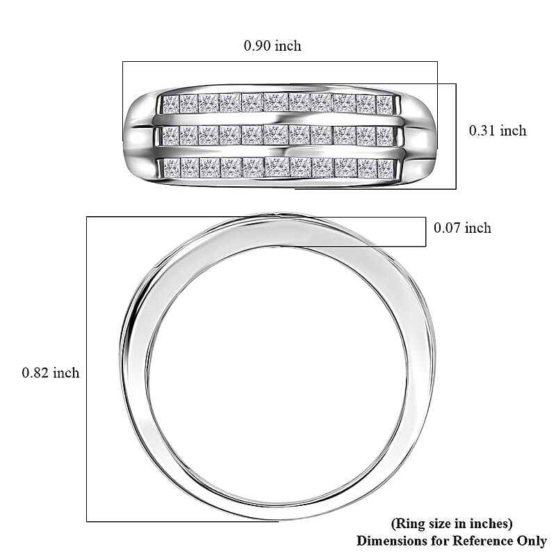 J Francis Embellished with Zirconia by Swarovski 1.30 ctw Trinity Shine Ring in Platinum Over Sterling Silver (Size 10.0)