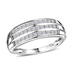 J Francis Embellished with Zirconia by Swarovski 1.30 ctw Ring in Platinum Over Sterling Silver (Size 7.0)
