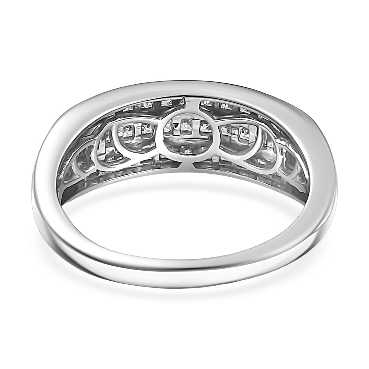 J Francis Embellished with Zirconia by Swarovski 1.30 ctw Ring in Platinum Over Sterling Silver (Size 7.0) image number 4