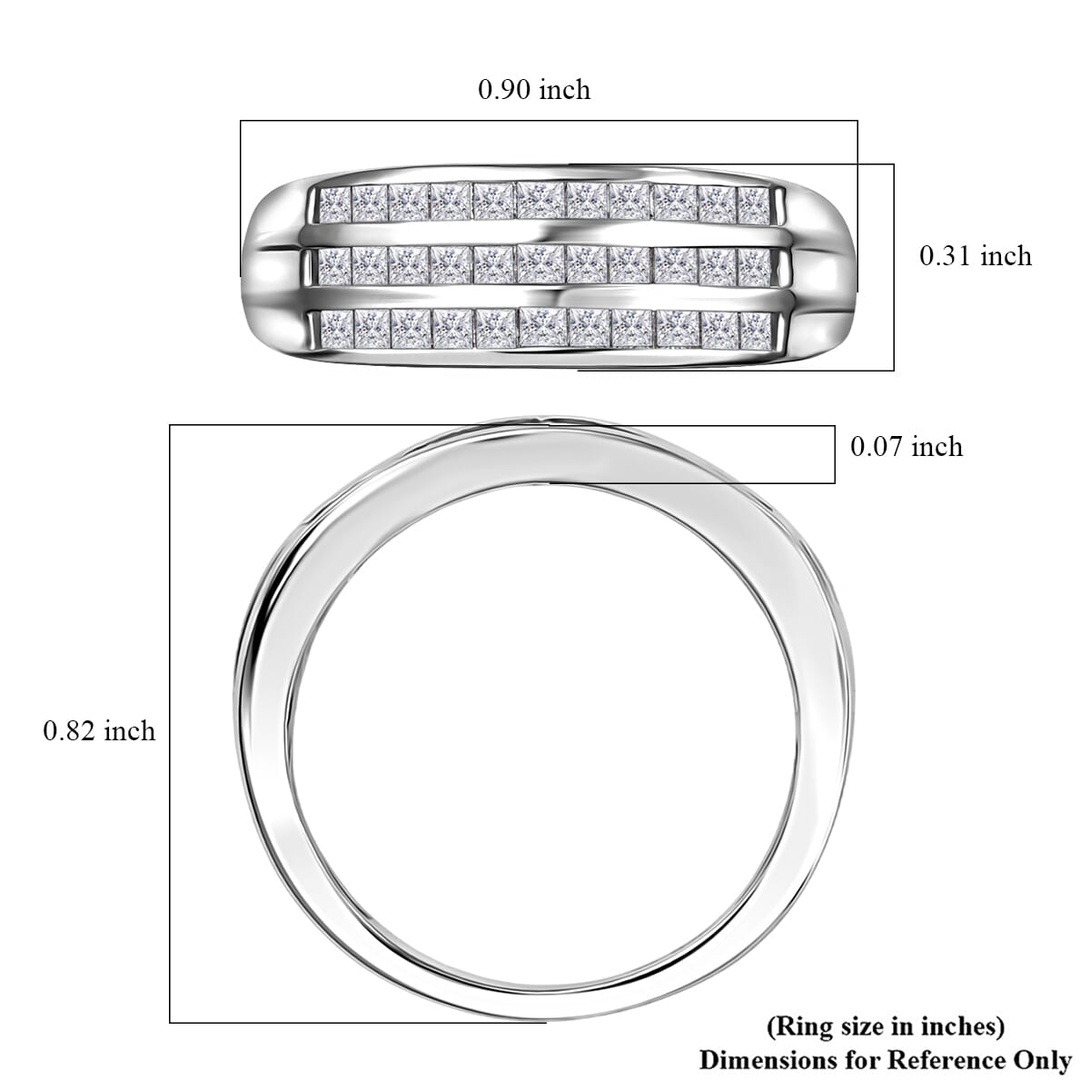J Francis Embellished with Zirconia by Swarovski 1.30 ctw Ring in Platinum Over Sterling Silver (Size 7.0) image number 5