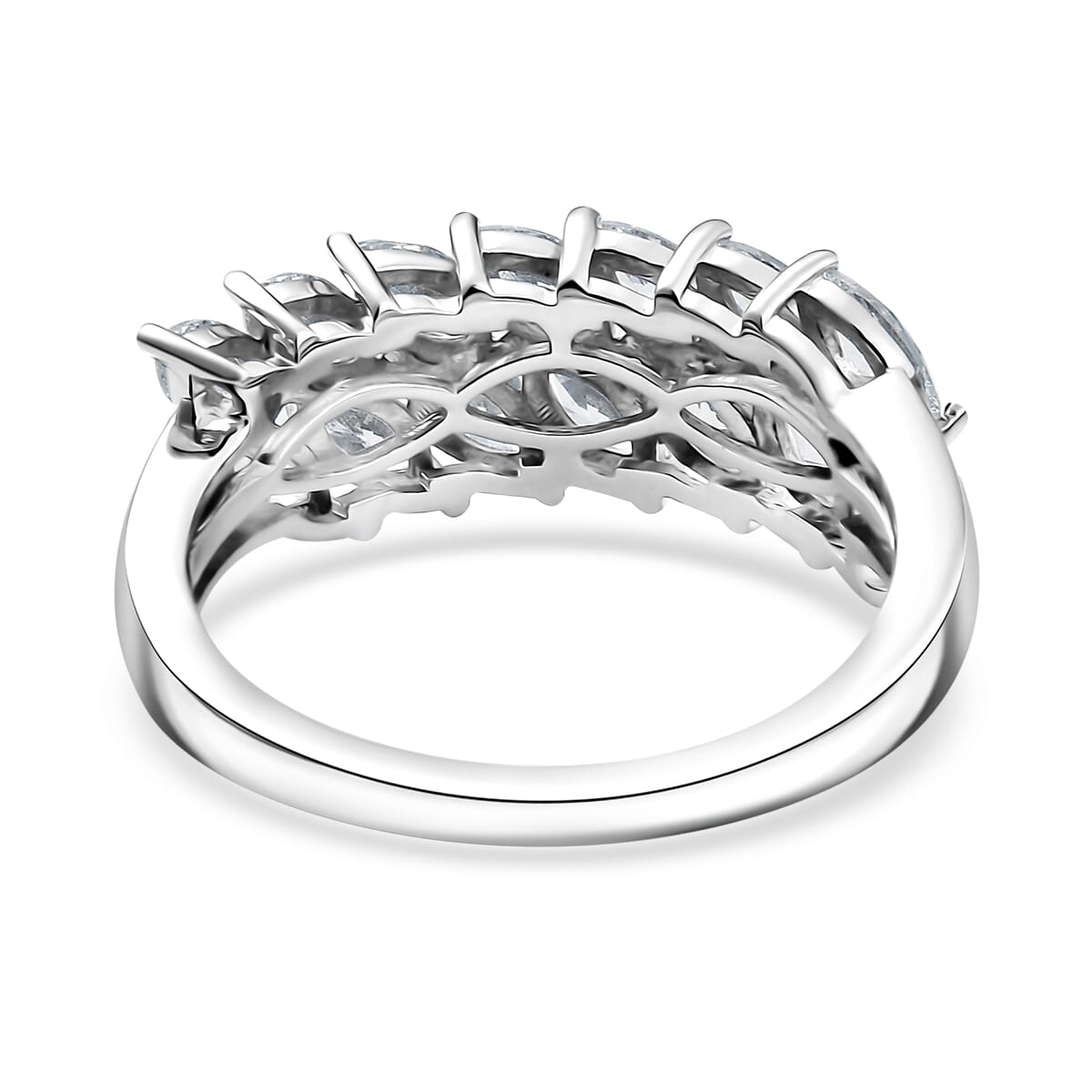 J Francis Embellished with Zirconia by Swarovski 3.15 ctw Ring in Platinum Over Sterling Silver (Size 7.0) image number 4