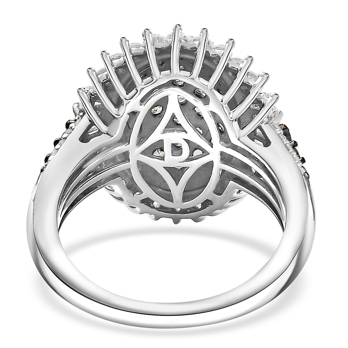D'Joy Narsipatnam Alexandrite and Moissanite 2.00 ctw Sunburst Majesty Ring in Rhodium Over Sterling Silver (Size 8.0) image number 4