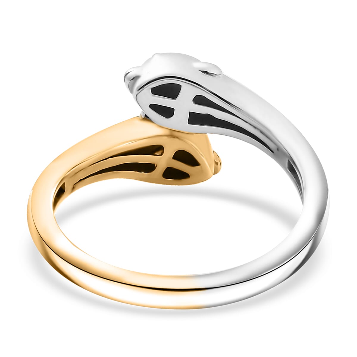D'Joy Dolphin Twin Spirits Ring in 18K Vermeil YG and Rhodium Over Sterling Silver (Size 5.0) 2.44 Grams image number 4
