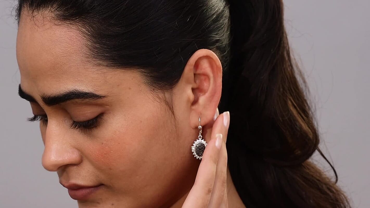 D’Joy Narsipatnam Alexandrite and Moissanite 2.00 ctw Earrings in Rhodium Over Sterling Silver