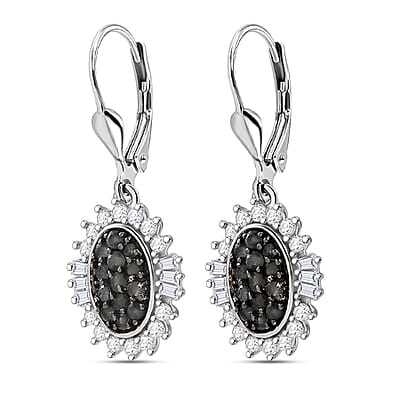 D’Joy Narsipatnam Alexandrite and Moissanite 2.00 ctw Sunburst Majesty Earrings in Rhodium Over Sterling Silver