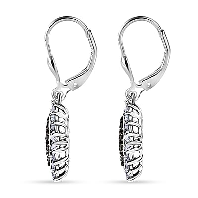 D’Joy Narsipatnam Alexandrite and Moissanite 2.00 ctw Sunburst Majesty Earrings in Rhodium Over Sterling Silver