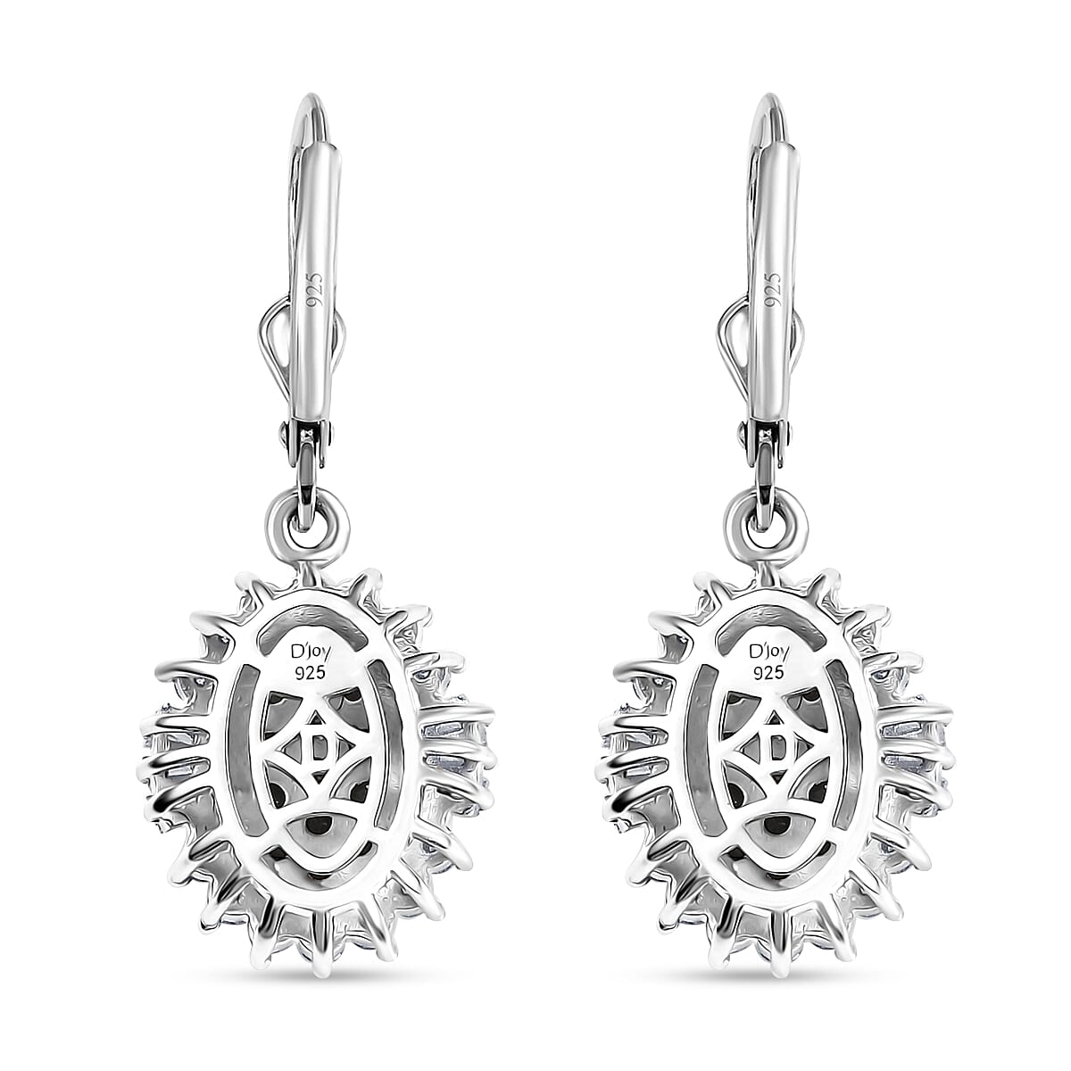 D’Joy Narsipatnam Alexandrite and Moissanite 2.00 ctw Sunburst Majesty Earrings in Rhodium Over Sterling Silver image number 5