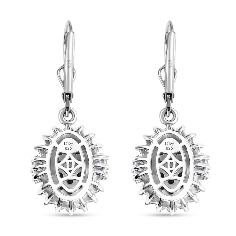 D’Joy Narsipatnam Alexandrite and Moissanite 2.00 ctw Sunburst Majesty Earrings in Rhodium Over Sterling Silver
