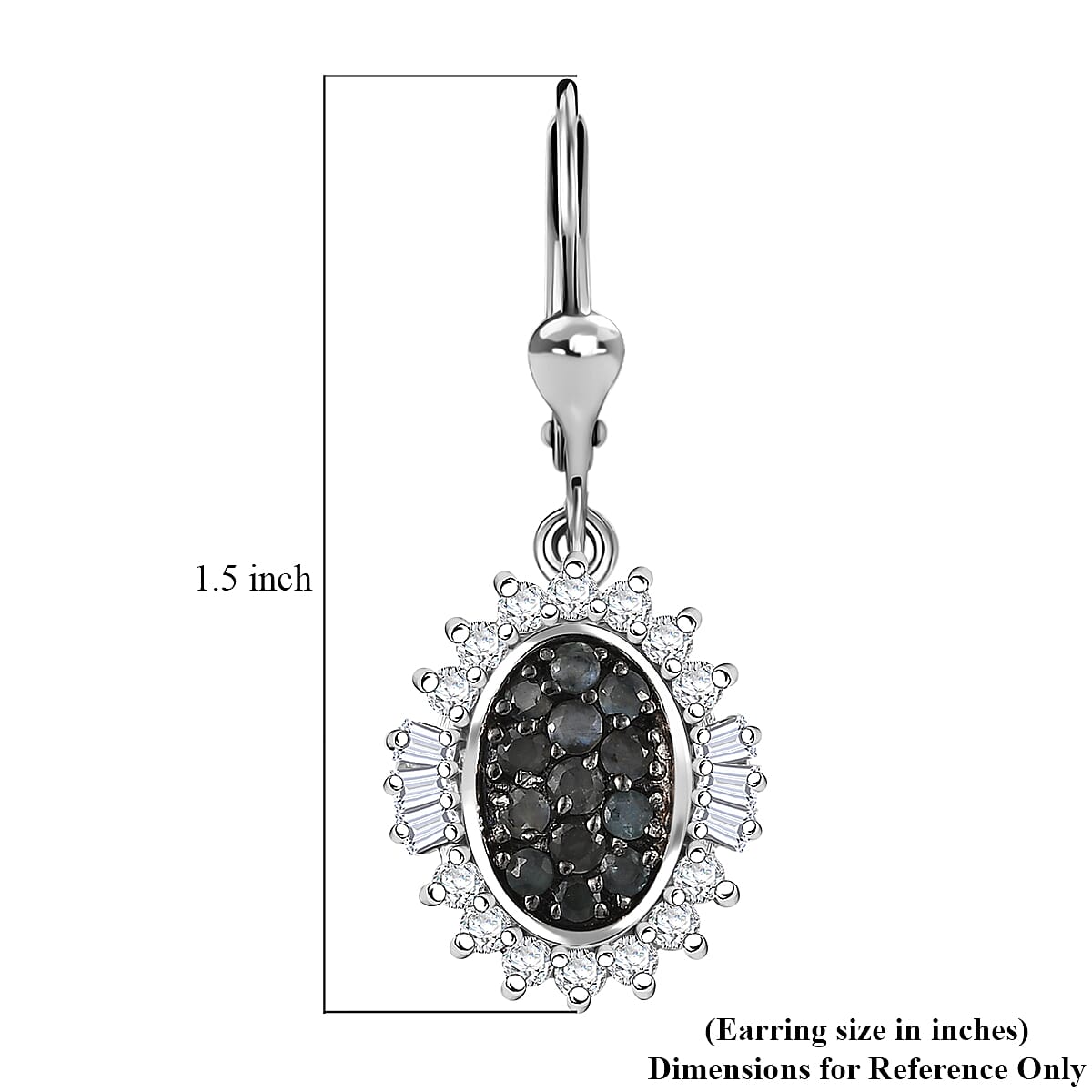 D’Joy Narsipatnam Alexandrite and Moissanite 2.00 ctw Sunburst Majesty Earrings in Rhodium Over Sterling Silver image number 6