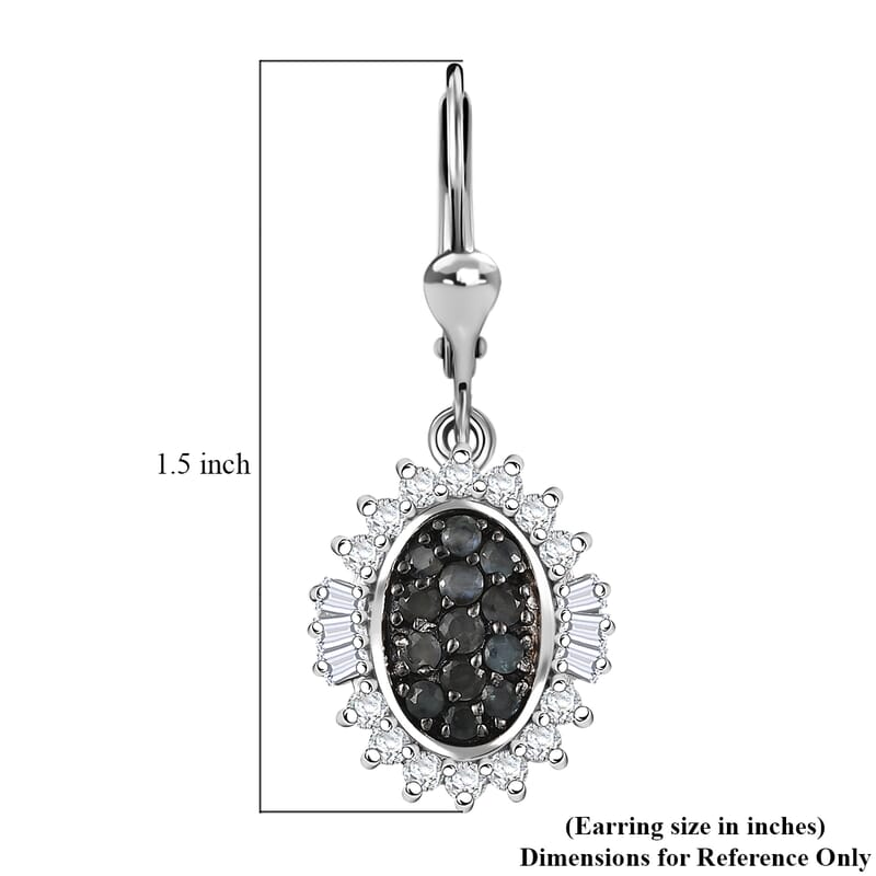 D’Joy Narsipatnam Alexandrite and Moissanite 2.00 ctw Sunburst Majesty Earrings in Rhodium Over Sterling Silver