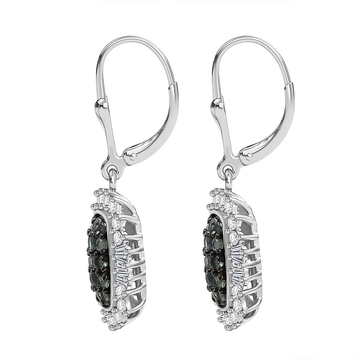 D'Joy Narsipatnam Alexandrite and Moissanite 2.10 ctw Earrings in Rhodium Over Sterling Silver image number 3