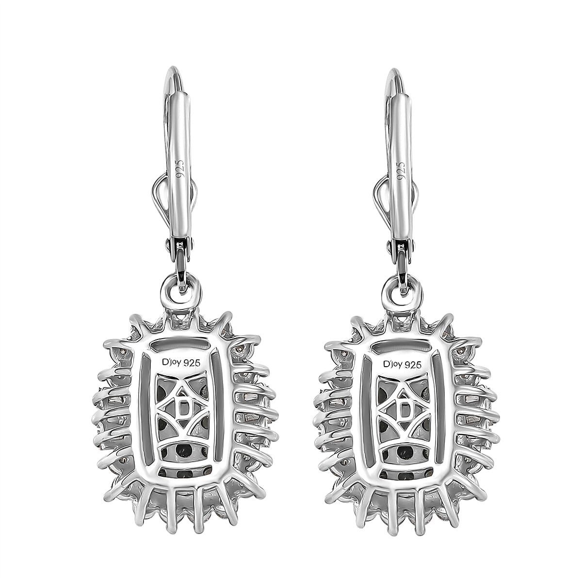 D'Joy Narsipatnam Alexandrite and Moissanite 2.10 ctw Earrings in Rhodium Over Sterling Silver image number 4