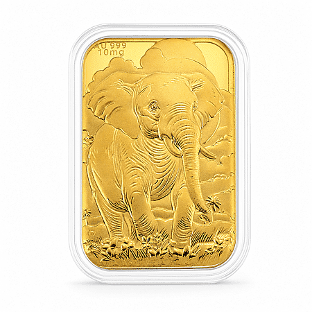 24K Gold Royal Elephant – Strength & Wisdom Embossed Sheet 31x45.5mm 10mg - Product card gallery slide 1 (10178159247673)