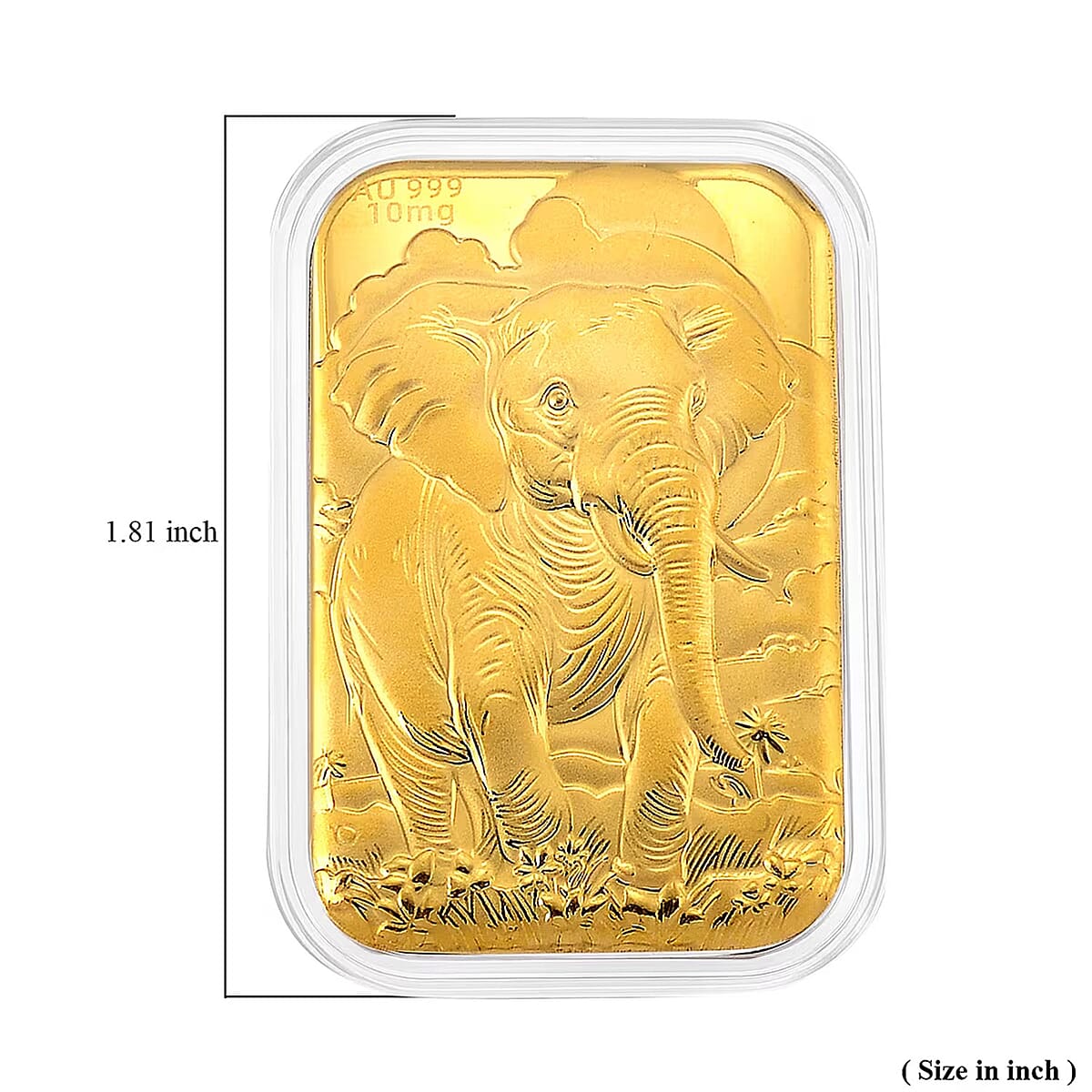 24K Gold Royal Elephant &ndash; Strength & Wisdom Embossed Sheet 31x45.5mm 10mg image number 5
