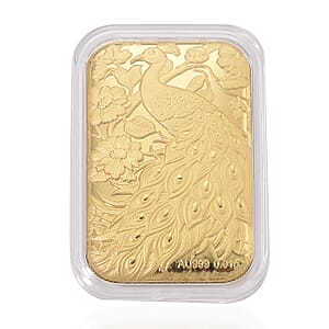24K Yellow Gold Peacock Embossed Sheet 10mg