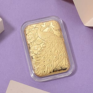 24K Yellow Gold Peacock Embossed Sheet 10mg